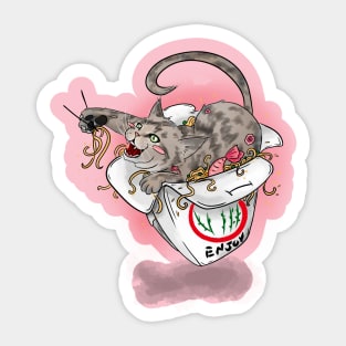 Fat Cat Chow Mein Sticker